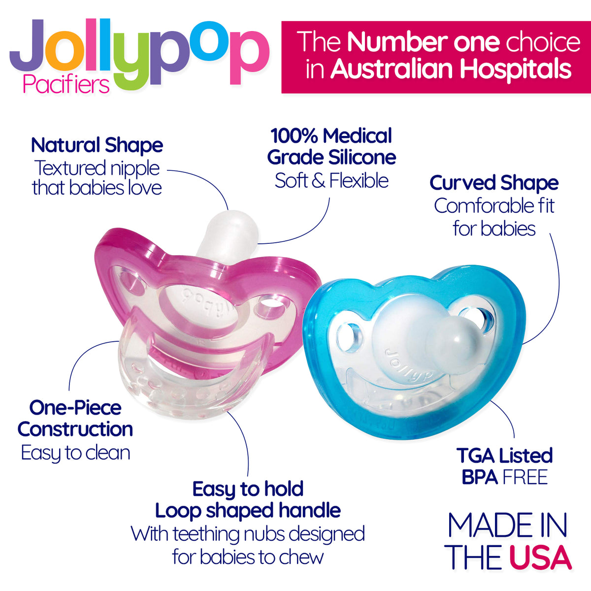 Jollypop Newborn Dummy Value 6 Pack Atris Australia