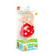 Razberry Teether - Chompy Mushroom Silicone Teether 2PK - Red & Pink